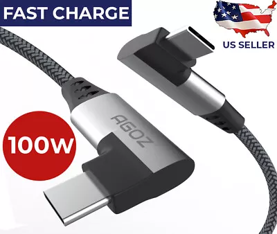 100W 90° USB C To USBC Cable Charger For MacBook AiriPad Pro IPhone 15 Pro Max • $6.45