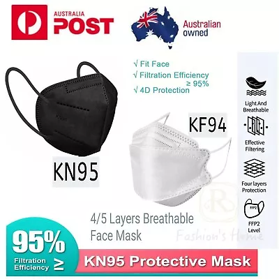 KF94 KN95 P2 FFP2 Mask Protective Disposable Respirator 3D Face Masks 4-5 Layers • $6.86