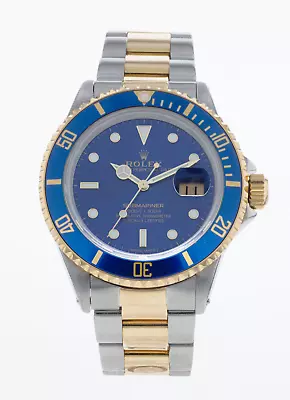 Vintage Rolex Submariner 16803 Steel & Yellow Gold Blue Dial Watch • £7000