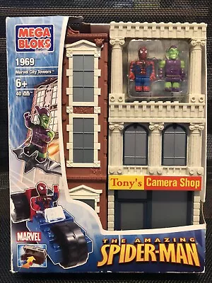 Mega Bloks 1969 Marvel City Tower Spider-Man/Green Goblin Marvel Rare Open Box • $39.99