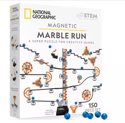 Magnetic Marble Run 150 Piece STEM Building Set W/ Magnetic Track & Trick Pieces • $65