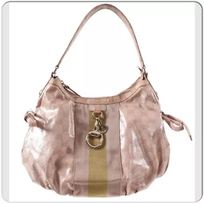 Gucci Monogram Canvas Pink Crystal Coated Hobo Bag • $299