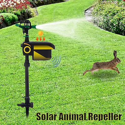 Solar Animal Water Spray Sprinkler Sensor Motion Activated Cat Deer Dog Driven  • $41