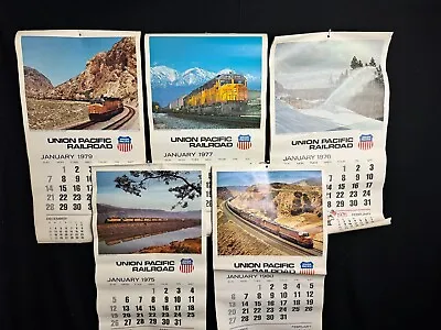 Vintage Union Pacific Railroad Calendars 1970's Lot Of 5 Train Landscape Picture • £10.66