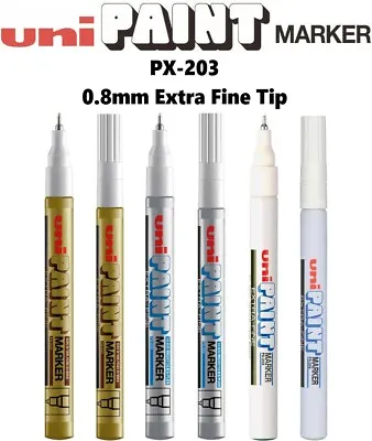 Uni Paint Marker Pen PX-203 Extra Fine Liner 0.8mm Line Metal Glass Wood • £4.29