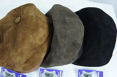 NEW 100% SUEDE LEATHER Gatsby Cap Mens Newsboy Ivy Hat Golf Driving Flat Cabbie • $24