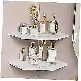 Floating Shelves For Bathroom Corner Set Of 2 Corner Shelf Wall Marble White • $31.97