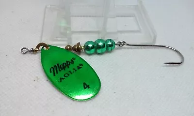 Vintage Mepps #4 AGLIA Green BLADE 1 1/8  Inline Spinner 1/3oz. Fishing Lure • $9.99