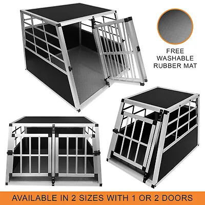 Pet Transport Cage Car Crate Aluminium Travel Box Dog Cat Puppy Carrier Kennel • £139.99