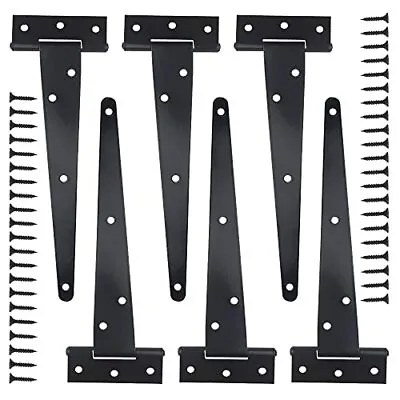 6Pack 8Inch Black T-Strap Shed Hinge Heavy Duty Barn Gate Hinges Shed Doors Hing • $24.83