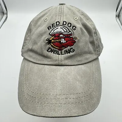 Red Dog Drilling Strapback Hat Cap Adult Beige Adams  One Size Casual • $15