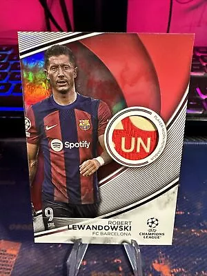 Robert Lewandowski 2023-24 Topps Uefa Champions League Red Jersey Patch 3/5 • $37.50