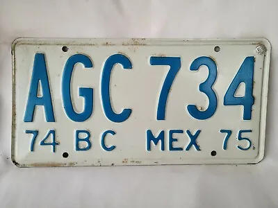 Vintage 1974 1975 Mexico B C License Plate 0122 • $34.99