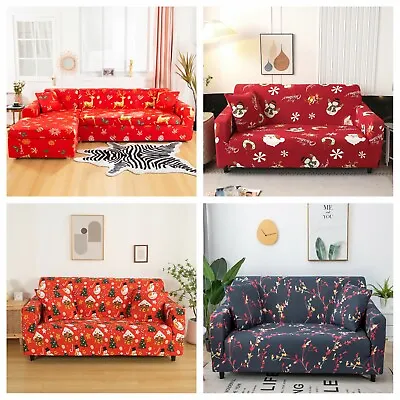 Sofa Cover Christmas Stretch Lounge Slipcover Protector Couch 1 2 3 4 Seater AU • $23.80