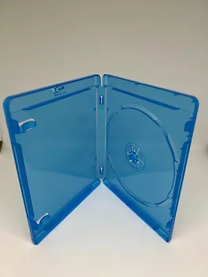 3 14mm Single Blu-Ray Disc DVD Cases Blue W/SilkPrinted Blu-Ray Logo BL8-14MM • $9.99