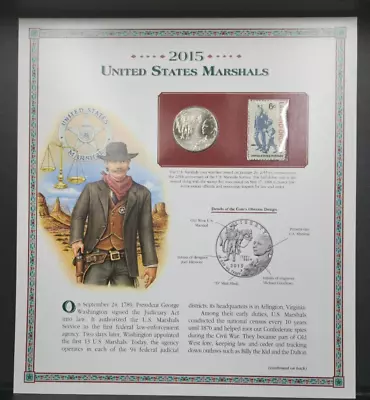 2015 United States Marshalls Commemorative Half Dollar Coin & Stamp Set #853 • $50