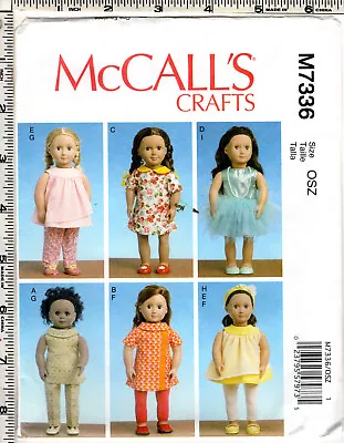  18  Doll Clothes  ©2016 McCall's Crafts Sewing Pattern # M7336 UNCUT • $9.99
