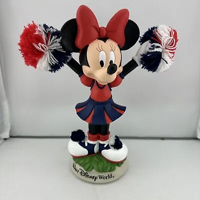 Walt Disney World Minnie Mouse Cheerleader Bobble Head Figurine Girls Sports 9” • $19.99