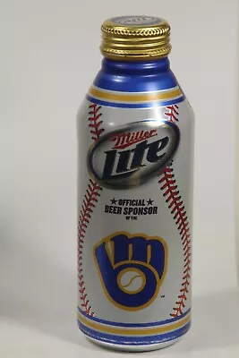 Miller Lite Aluminum Beer Bottle - 16oz Milwaukee Brewers • $5.89