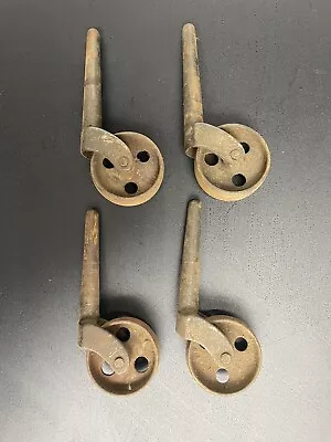 Vintage Cast Iron Furniture Casters - Set Of 4 - 1.5  Diameter • $9.50