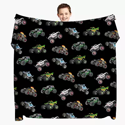 Monster Trucks Blanket Gifts Throw Blankets Birthday Present Soft Blankets For C • $44.99