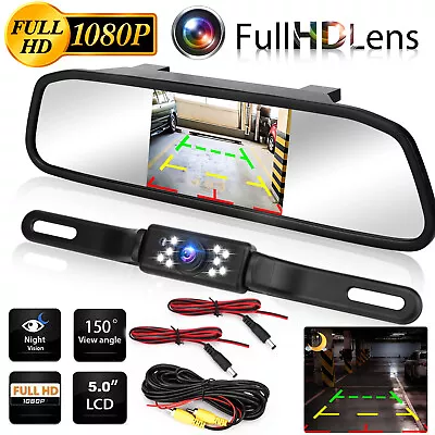 5in Backup Camera Mirror Parking System Car Rear View Reverse Night Vision IP67 • $33.98