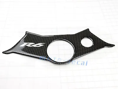 Real Carbon Fiber Fits 2003-2005 YZF R6 Top Triple Clamp Yoke Tank Pad 3D Decal • $19.16