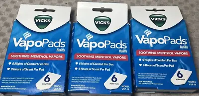 3 - Vicks Soothing Menthol Vapors Replacement Pads 6ct • $19.95