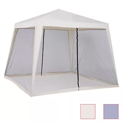 10' X 10' Folding Slant Leg Screened Sun Shelter Canopy Tent With Mesh Sidewalls • $94.99