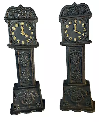 2 Vintage Cast Iron Grandfather Clock Still Banks 9 Inches Tall • $20