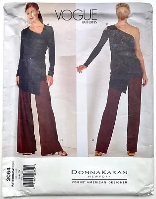 Vogue 2064. Donna Karan Designer Knit Pants & Asymetric Tops. Sz 6-10. Uncut FF • $9