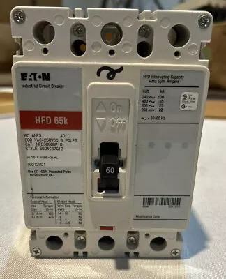 ⚡️Eaton HFD3060BP10 3 Pole 60Amp 600 V Molded Case Circuit Breaker HFD HFD3060⚡️ • $350