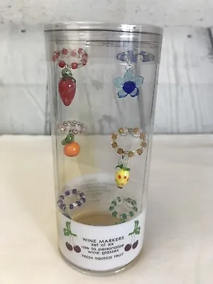 $9.99 • Buy Target Wine Glass Markers 1 Set Of 6 Charms Fresh Squeeze Fruit 2001 New In Box