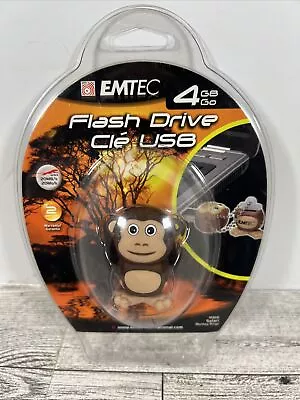 Emtec 4 Gb Usb 2.0 Flash Drive New Unopen Safari Monkey Single Plug And Play • $6