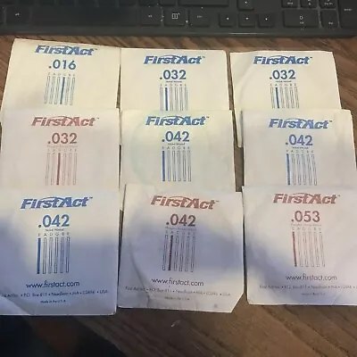 $17.99 • Buy Lot Of 9 - First Act Guitar Strings - See Pictures For Sizes.  