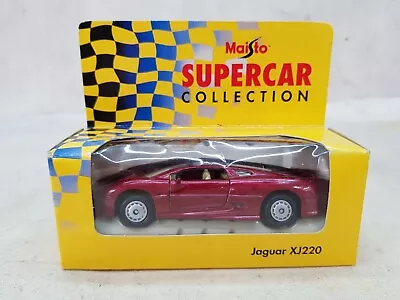 Maisto Supercar Collection Diecast Model Jaguar Xj220 Red Burgundy Boxed • £7.99