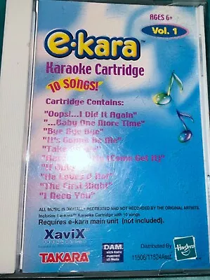 NEW E-Kara Karaoke Cartridge Volume 1 Hasbro 2000  • $10.40