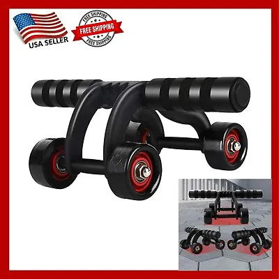 4-Wheel Ab Roller Abdominal Exercise Roller Core Workout Trainer Sport Fitness • $19.89