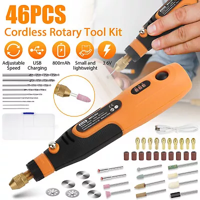 Electric Cordless Grinder Rotary Tool Drill Kit Variable Speed W/46 Accessories • $22.48