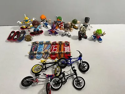 Tech Deck Dudes Lot Of 10 Figures Plus 4 Bikes And 10 Skate Boards • $43.95