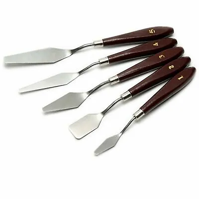 5Pcs Palette Knives Spatula Oil Acrylic Paint Artist Set Knife 1 2 3 4 5 Tool UK • £4.69