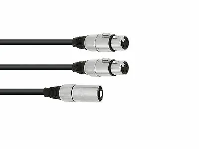 £14 • Buy Omnitronic XLR Cable Splitter 2 Into 1 3 Pin Studio DJ Pair 1 Male Into 2 Female