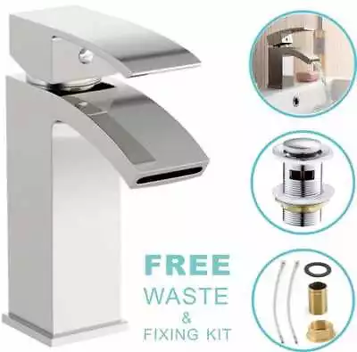£26.95 • Buy Waterfall Bathroom Taps Chrome Basin Mixer Bath Filler Shower Deck Tap Sets