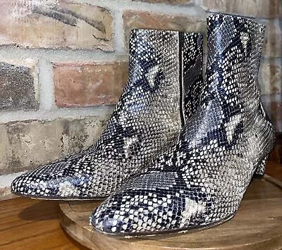 Vero Cuoio Panara Genuine Snakeskin Boots Sz 38.5  US 7.5 Italy • $38