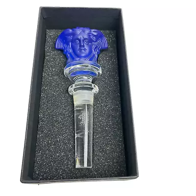 Versace Medusa Cobalt Blue Crystal Rosenthal Bottle Stopper--New Open Box • $60