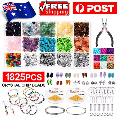 1825Pcs Crystal Chip Beads Jewelry Making Kit For Earring Necklace Bracelets AU • $20.95