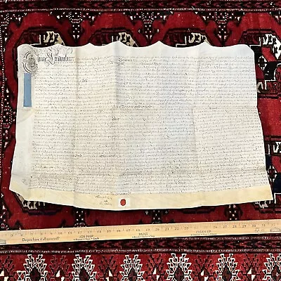 Rare 1722 Large Vellum Handwritten Indenture Manuscript Legal Document Old - B6 • $129.95