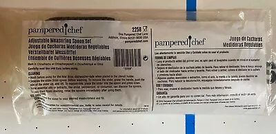 PAMPERED CHEF~Adjustable Measuring Spoon Set Of 2 #2258 Free Shipping NEW • $17.50