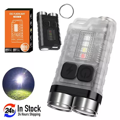 $16.59 • Buy V3 900 Lumens USB Type-C Rechargeable Mini Keychain EDC Flashlight Work Light
