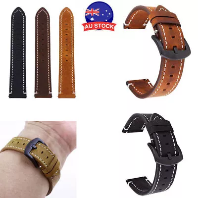 18-24mm Classic Genuine Leather Watch Band Strap Quick Release Wristband • $13.67